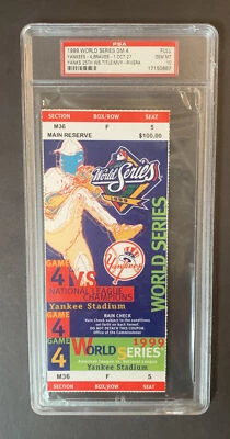 1999 World Series Yankees Game 4 Full Ticket PSA 10 Gem Mint Mariano Rivera Mvp - Image 1 of 4