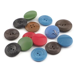 Lot (14) vintage 1930s Art Deco Czech assorted glass buttons - Picture 1 of 2