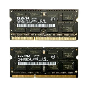 ELPIDA 8GB Kit DDR3 Laptop Memory (2 x 4GB) 2Rx8 PC3-12800S SODIMM EBJ41UF8BDU5 - Picture 1 of 2