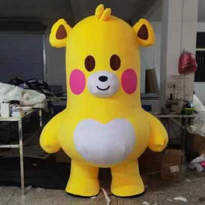 Inflatable 2m Yellow bear mascot costume Head Party Halloween Fur Cosplay - Picture 1 of 3