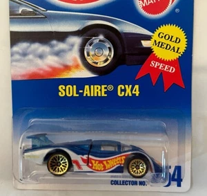 Hot Wheels All Blue Card #254 Sol-Aire CX4, Gold Mesh, Gold Snowflake wheels - Picture 1 of 3