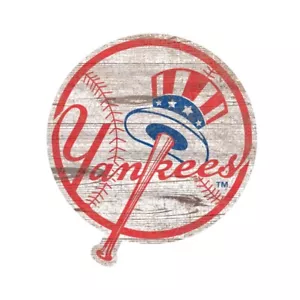 New York Yankees Distressed Logo Cutout Sign 8" - Picture 1 of 1
