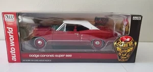 Auto World 1:18 Scale 1969 Dodge Coronet Super Bee Hemi Red/White NIB - Picture 1 of 7