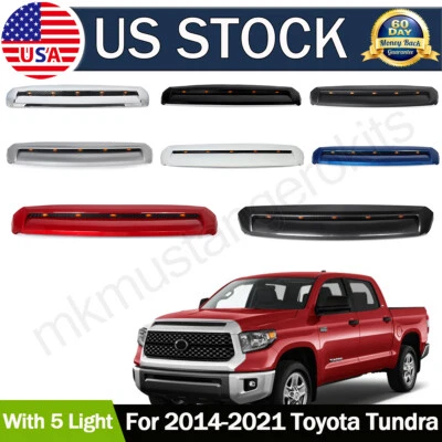 Front Upper Hood Bulge Molding Grille Trim w/ Light For Toyota Tundra 2014-2021 Foto 1 de 4
