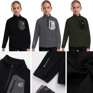 Unisex Kids Jacket Tops Outerwear Zipper Coat Sportwear Sweatshirt Camping Gym - Picture 1 of 36