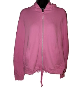 NEU DAMEN UGG ABBI HALBMOND ROSA CHIFFON KAPUZE PULLOVER JACKE GRÖSSE MED & LRG - Bild 1 von 3