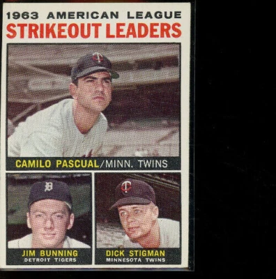 1964 Topps Set-Break # 6 1963 AL Strikeout Leaders Foto 1 de 2