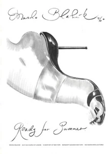 Zapatos Manolo Blahnik 1996 ilustración artística anuncio de revista de 1 página - Imagen 1 de 1