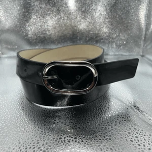 Nine West Classic Belt Women’s X-Large Black Silver Tone Buckle Leather Lining - Picture 1 of 7