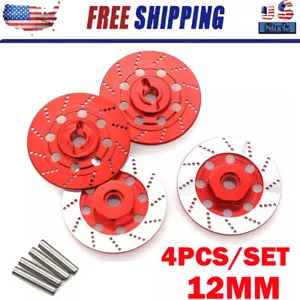 Pinza de disco de freno de llanta hexagonal roja de 12 mm 4 piezas para 1/10 RC Drift Touring Car EE. UU. - Imagen 1 de 9