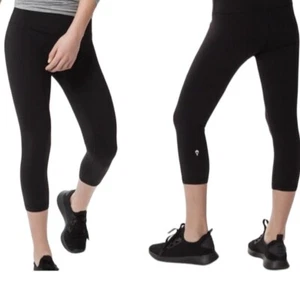 LULULEMON IVIVVA Girls Size 10 Black Capri Leggings Excellent - Picture 1 of 6