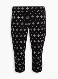 Cropped Legging 1X Torrid 1 women's (14-16) PREMIUM - BORDER PRINT BLACK Design - Picture 1 of 5