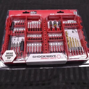 Milwaukee 60 Piece Screw Driver Drill Bit Set Impact Duty SHOCKWAVE Alloy Steel - Picture 1 of 12