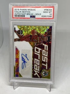 Collin Sexton 2019 Mosaic Fast Break GOLD PRIZM AUTO #3/10 PSA 10 GEM MINT POP3 - Bild 1 von 9