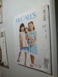 McCall's M7588 Girls Top Dress Shorts & 18" Doll Dress Pattern Size 6-8 - Picture 1 of 1