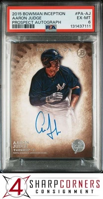 2015 BOWMAN INCEPTION PROSPECT AUTOGRAPH #PA-AJ AARON JUDGE RC POP 3 PSA 6 - Image 1 of 4