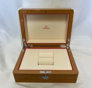 OMEGA Genuine Wooden Watch Box Empty Original Case Near Mint Japan DDP - Picture 1 of 8