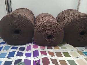 10 lb 12.5 oz 2/54 Wool Yarn Weaving, Knitting Art Lot 800 ypp Brown - Picture 1 of 5