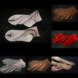 Damen Elastisch Nylon Netz Söckchen 3er Set Transparent Netz Business Socken - Picture 1 of 30