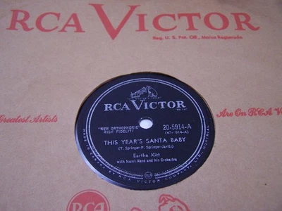 EARTHA KITT Original 78rpm "THIS YEAR'S SANTA BABY" on RCA VICTOR #20-5914 MINT- - Image 1 of 2