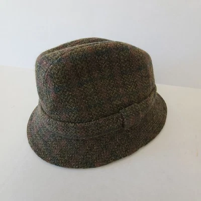 Винтажный Tweedmill шерсти Fedora шляпа размер 7 Синатра стиль зеленый синий коричневый - Изображение 1 из 4