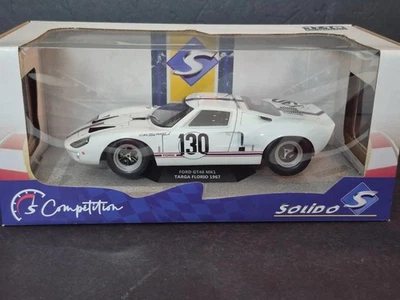 Solido Ford GT40 Mk I #130 Ecurie Ford France 1967 Targa Florio 1:18 Diecast NEW - Image 1 of 4