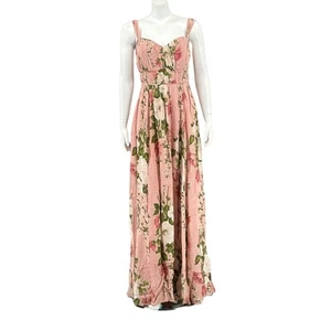 Reformation Dress Womens 10 Pink Floral Jayde Maxi Rose Garden Romantic Wedding - Picture 1 of 13