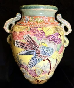 antike japanische Moriage Vase aus den frühen 1900er Jahren, - Bild 1 von 6