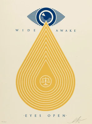 Shepard Fairey (Obey) : Earth Crisis, Eyes Open - Lithografie Originell Signiert - Bild 1 von 4