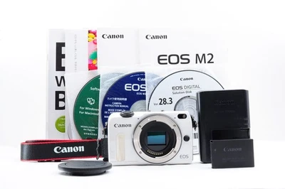 Canon EOS M2 Digital Mirrorless Camera White Body Only Exc+5 Tested Works Japan - Image 1 of 4