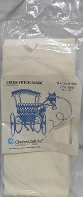 Charles Craft 14 ct Counted Cross Stitch Aida Fabric Ivory- 1 yard 36" x 36" NIP - Image 1 of 4
