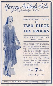 TWO PIECE TEA FROCKS - 1920s Original Harvey Nichols ADVERT. Free UK p&p - Picture 1 of 1