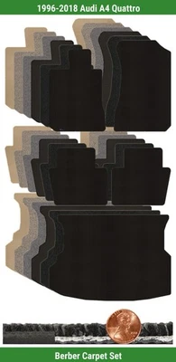 Lloyd Custom Berber Carpet Mat Set for 1996-2018 Audi A4 Quattro (5 pieces) #KN - Image 1 of 4