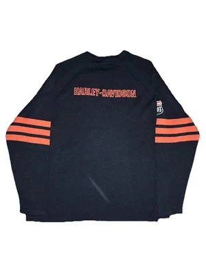 Harley Davidson Wool Blend Sweater Men’s XL (see Measurements) Black/orange Logo - Image 1 of 4