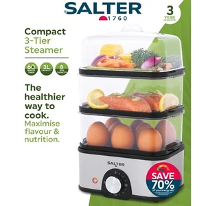 Salter Compact 3-Tier Steamer with 8 egg capacity - Picture 1 of 1