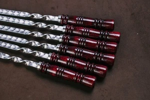 Set of 6 skewers Bardo barrel | Set of forged barbecue skewers | Stainless steel - Picture 1 of 4