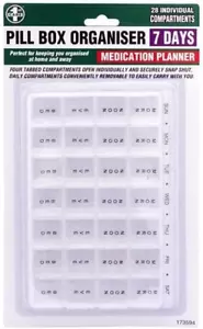 1St Care 7 Day Pill Box Organiser, White - Picture 1 of 12
