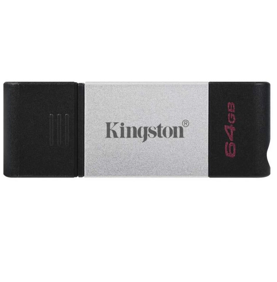 KINGSTON PENDRIVE 64GB OTG DT80/64GB USB TYPE C 3.2 SILVER ARGENTO CHIAVETTA USB - Immagine 1 di 1