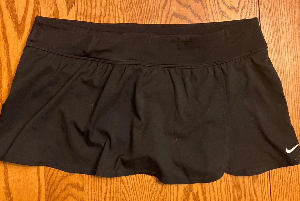 NIKE Black Swim Suit Skirt Skort Split Wrap Skort (Skirt with Briefs) Women's XL - Image 1 of 4