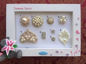 $2 POST! Embellecimientos metálicos de estrás HAZLO TÚ MISMO PAQUETES PLANOS, diamantes, perlas - Imagen 1 de 7