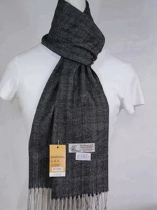 Men's Winter Scarf Streak Black Gray Wram,Cashmere Feel,Soft*Unisex - Picture 1 of 2