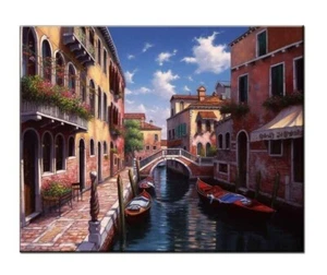 Best Gift Home Wall Decor Venice Italy Scenery Oil Painting Printed on Canvas - Picture 1 of 8
