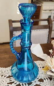 Vintage Glass Bottle Blue 1973 JIM BEAM GENIE Decanter Bottle - Picture 1 of 10