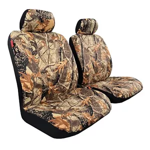 Universal Forest Tree Camouflage Cotton Canvas Truck Seat Covers Front Pair - Picture 1 of 4