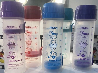 🍼5 VINTAGE 1998 8oz Playtex EAZY FEED Drop-Ins Baby Nurser Bottle Holders VTG🍼 - Image 1 of 4