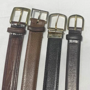 VTG Lot Of 4 Genuine Leather Belts 2x Bench Craft 2x Made In Spain Size 38 - Picture 1 of 9