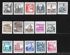 AUSTRIA – 1957-1970 – HISTORIC BUILDINGS ISSUE – 16 DIFFERENT – MNH (2) - Picture 1 of 1