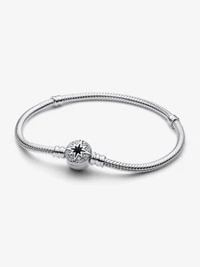 *New Authentic* Pandora North Star Clasp Snake Chain Bracelet-593584C01 - Picture 1 of 6