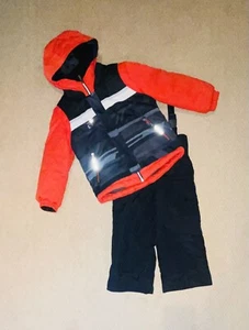 Obermeyer Youth Red/Black 2PC Snowsuit Ski Set - Hooded Jacket & Bibs Pants sz 4 - Picture 1 of 3