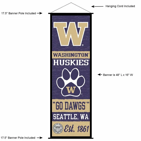University of Washington Huskies Room Banner Poster Art Canvas Cover